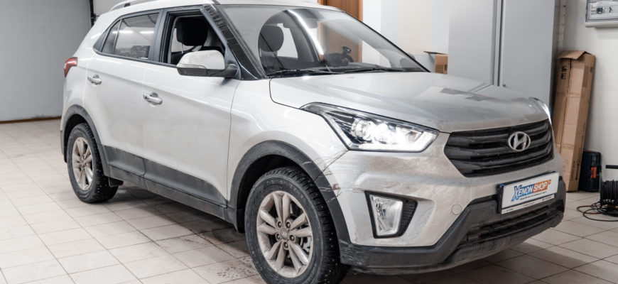 Установка светодиодных ламп в фары Hyundai Creta / Хендай Крета
